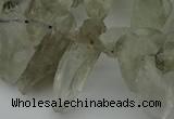 CTD415 Top drilled 8*25mm - 12*40mm nuggets green quartz beads