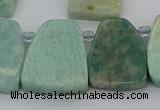 CTD446 Top drilled 20*25mm - 25*28mm freeform amazonite beads