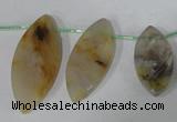 CTD48 Top drilled 15*30mm – 16*45mm marquise bamboo leaf agate beads