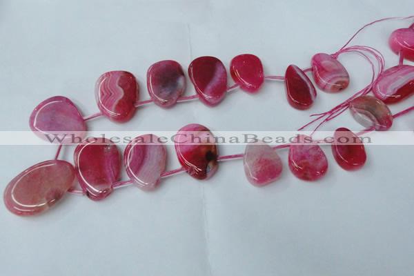 CTD500 Top drilled 20*30mm - 30*40mm freeform agate beads