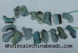 CTD515 Top drilled 15*25mm - 25*35mm freeform agate beads