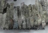 CTD556 Top drilled 6*15mm - 10*40mm wand plated agate beads