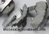 CTD562 Top drilled 10*20mm - 10*40mm freeform plated agate beads