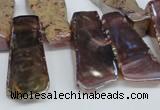 CTD568 Top drilled 15*25mm - 20*65mm freeform plated agate beads