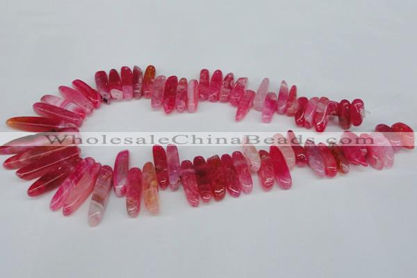 CTD585 Top drilled 6*20mm - 6*45mm wand agate gemstone beads