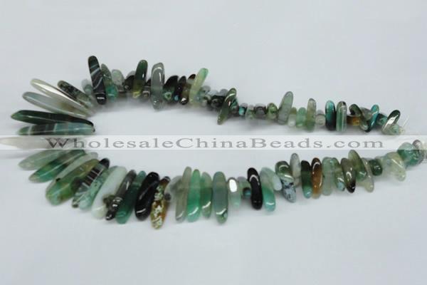 CTD588 Top drilled 6*20mm - 6*45mm wand agate gemstone beads