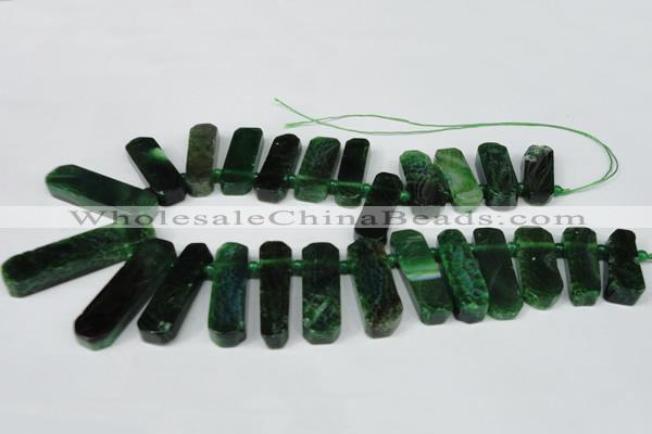 CTD593 Top drilled 12*30mm - 15*50mm wand agate gemstone beads