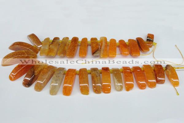 CTD597 Top drilled 10*30mm - 12*45mm wand agate gemstone beads