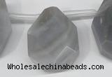 CTD616 Top drilled 22*30mm - 25*35mm faceted freeform grey agate beads