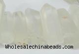 CTD625 Top drilled 10*25mm - 12*35mm faceted nuggets white crystal beads