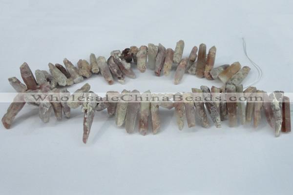 CTD627 Top drilled 6*20mm - 8*30mm faceted nuggets red quartz beads