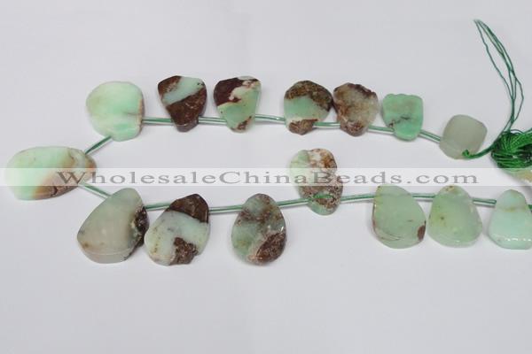 CTD636 Top drilled 18*25mm - 28*40mm freeform australia chrysoprase beads