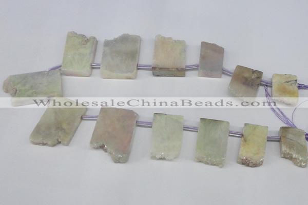 CTD651 Top drilled 15*25mm - 25*40mm freeform plated quartz beads