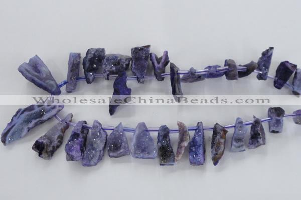 CTD680 Top drilled 12*20mm - 15*45mm freeform agate gemstone beads