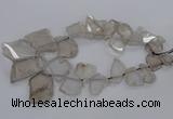 CTD790 Top drilled 20*25mm - 35*45mm freeform smoky quartz beads