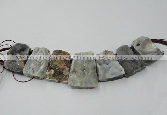 CTD822 Top drilled 20*30mm - 35*45mm trapezoid agate beads