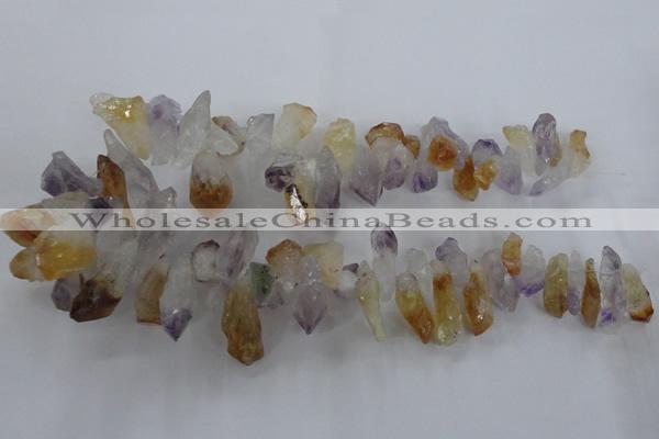 CTD838 Top drilled 10*20mm - 15*30mm nuggets amethyst & citrine beads