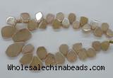 CTD908 Top drilled 15*20mm - 20*30mm freeform plated quartz beads