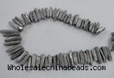 CTD916 Top drilled 6*25mm - 8*40mm wand plated quartz beads