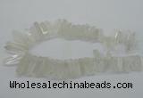 CTD937 Top drilled 6*20mm - 8*35mm sticks white crystal beads