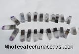 CTD940 Top drilled 8*25mm - 10*40mm sticks druzy amethyst beads