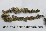 CTD946 Top drilled 10*15mm - 15*25mm nuggets plated druzy agate beads