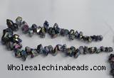 CTD950 Top drilled 8*10mm - 15*25mm nuggets plated druzy quartz beads