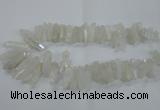 CTD957 Top drilled 8*20mm - 10*35mm nuggets AB-color white crystal beads