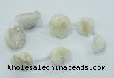 CTD960 Top drilled 15*20mm - 20*25mm nuggets plated druzy agate beads