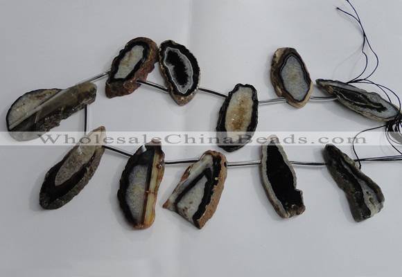 CTD963 Top drilled 15*35mm - 25*55mm freeform agate gemstone beads