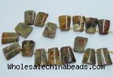 CTD965 Top drilled 22*30mm trapezoid agate gemstone beads