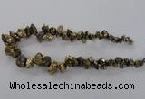 CTD972 Top drilled 8*10mm - 15*25mm nuggets plated quartz beads