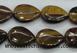 CTE100 15.5 inches 13*18mm flat teardrop yellow tiger eye beads