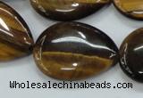 CTE102 15.5 inches 22*30mm flat teardrop yellow tiger eye beads