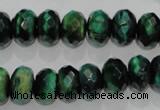 CTE1023 15.5 inches 8*12mm faceted rondelle dyed green tiger eye beads