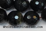 CTE1192 15.5 inches 18mm faceted round blue tiger eye beads