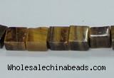 CTE121 15.5 inches 10*10mm cube yellow tiger eye beads wholesale