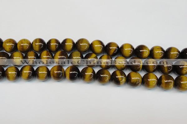 CTE1237 15.5 inches 12mm round A+ grade yellow tiger eye beads