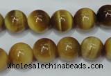 CTE130 15.5 inches 12mm round yellow tiger eye gemstone beads