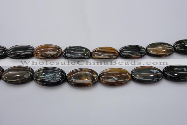 CTE1368 15.5 inches 30*40mm oval yellow & blue tiger eye beads