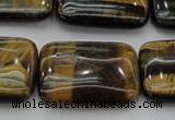 CTE1381 15.5 inches 18*25mm rectangle yellow & blue tiger eye beads