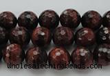 CTE1460 15.5 inches 4mm faceted round red tiger eye beads