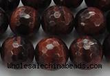 CTE1466 15.5 inches 16mm faceted round red tiger eye beads