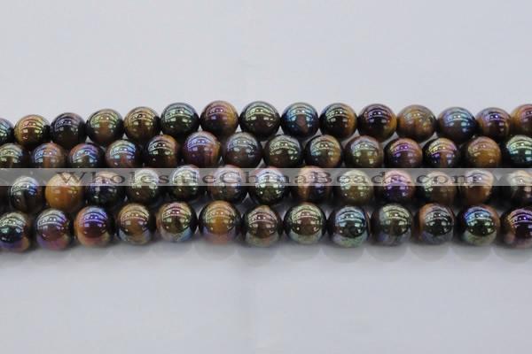 CTE1504 15.5 inches 12mm round AB-color yellow tiger eye beads