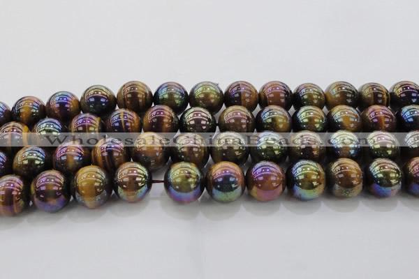 CTE1505 15.5 inches 14mm round AB-color yellow tiger eye beads