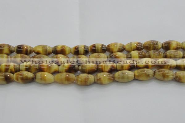 CTE1517 15.5 inches 10*14mm rice golden tiger eye beads wholesale