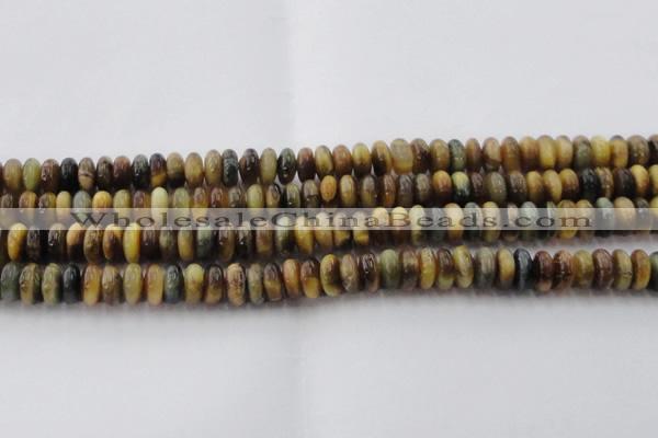 CTE1547 15.5 inches 6*10mm rondelle golden & blue tiger eye beads