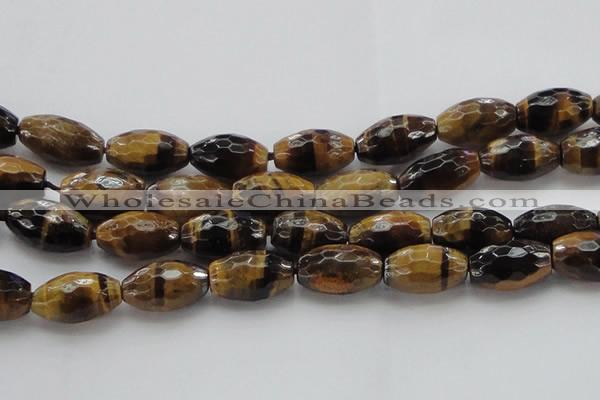 CTE1584 15.5 inches 15*20mm faceted rice yellow tiger eye beads