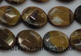 CTE1726 15.5 inches 14mm faceted coin yellow tiger eye beads