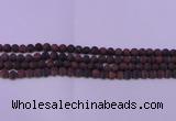 CTE1760 15.5 inches 4mm round matte red tiger eye beads